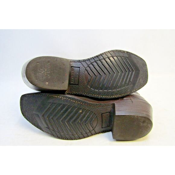 Custom Made Mens Size 10 B Narrow Width Brown Leather Teju Lizard Cowboy Boots main image 9